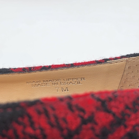 Talbots Red Black Tartan Plaid Wool Heels Size 7 - Picture 9 of 9